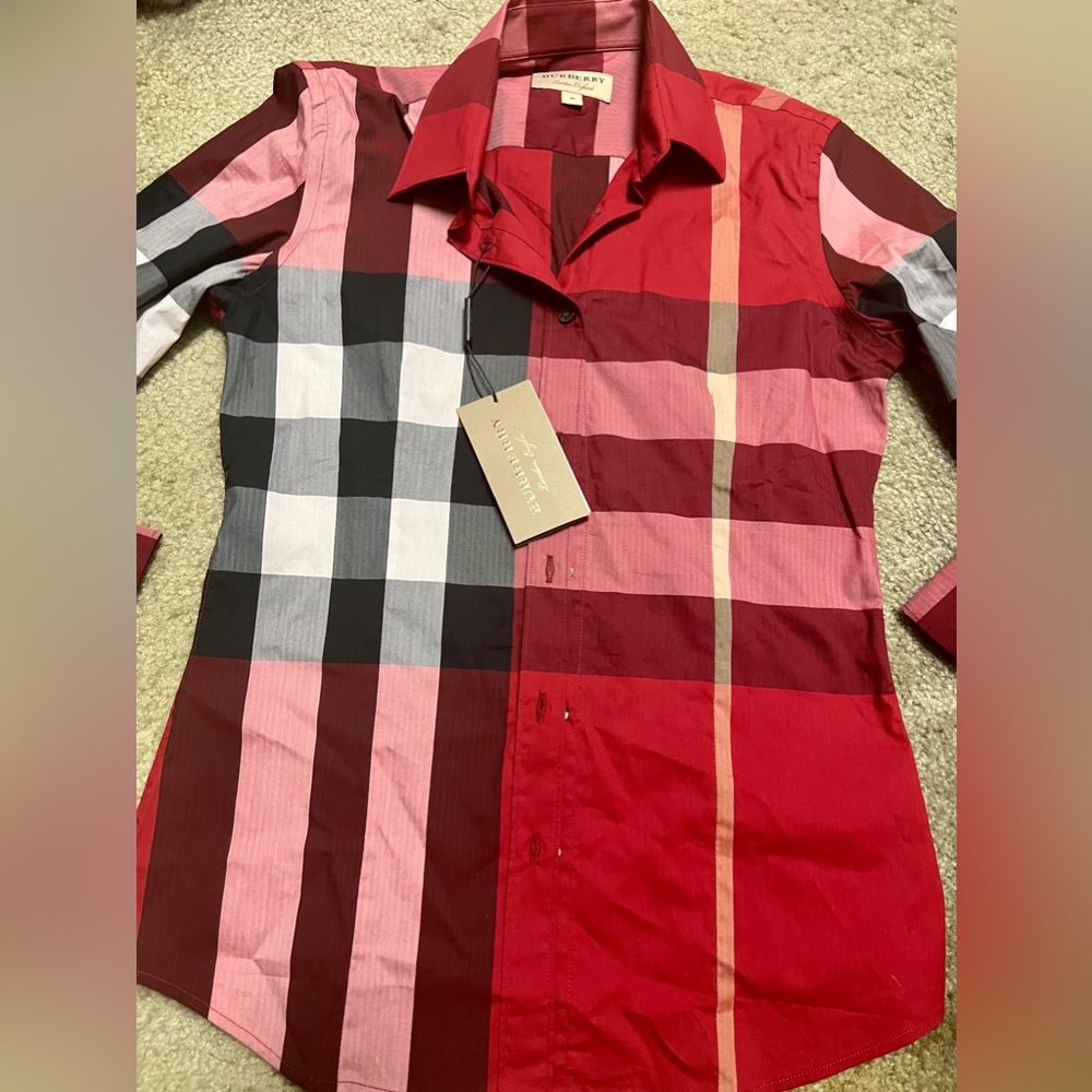Burberry Brit Women's Red Button Front
Shirt NWT